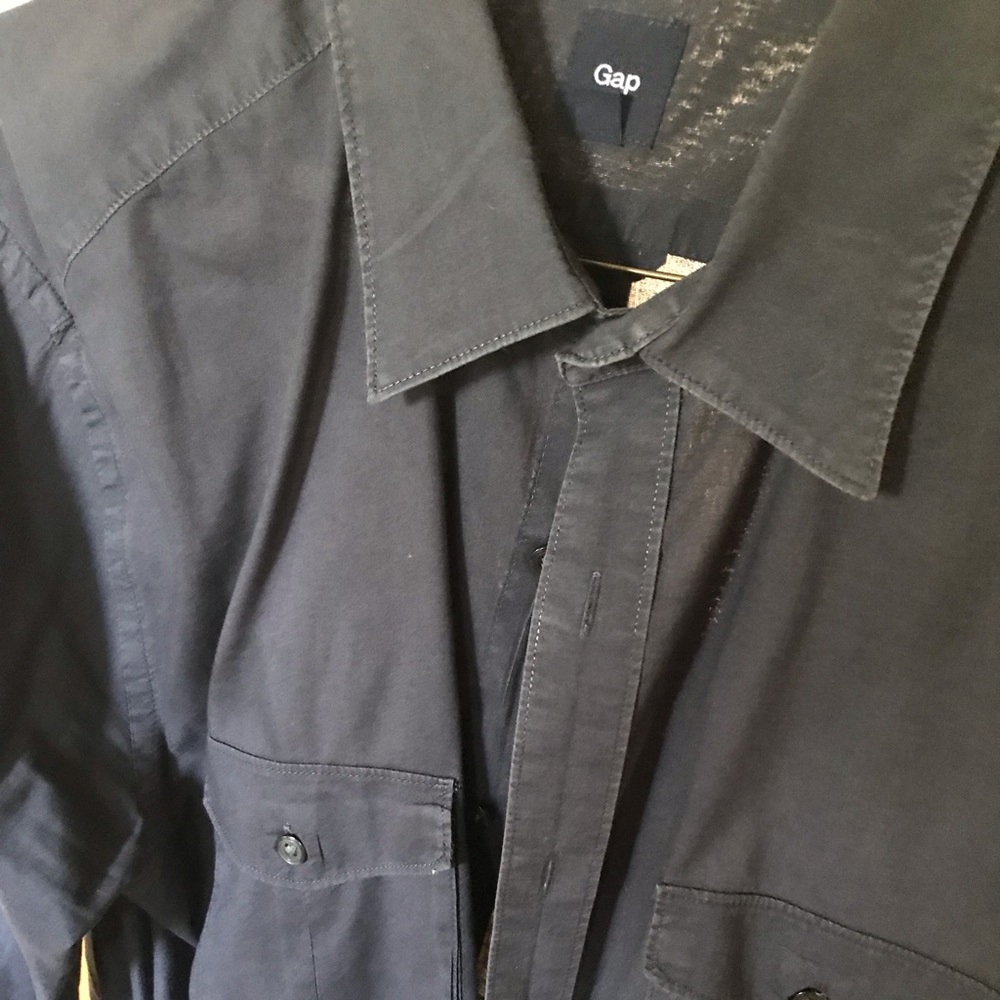 Casual button down. Gap brand. Worn in look.